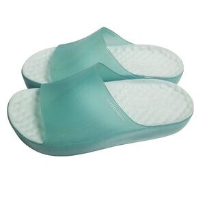 SKECHERS Foamies Namaste: Inner Peace Slide Sandle Translucent Green Sz 10